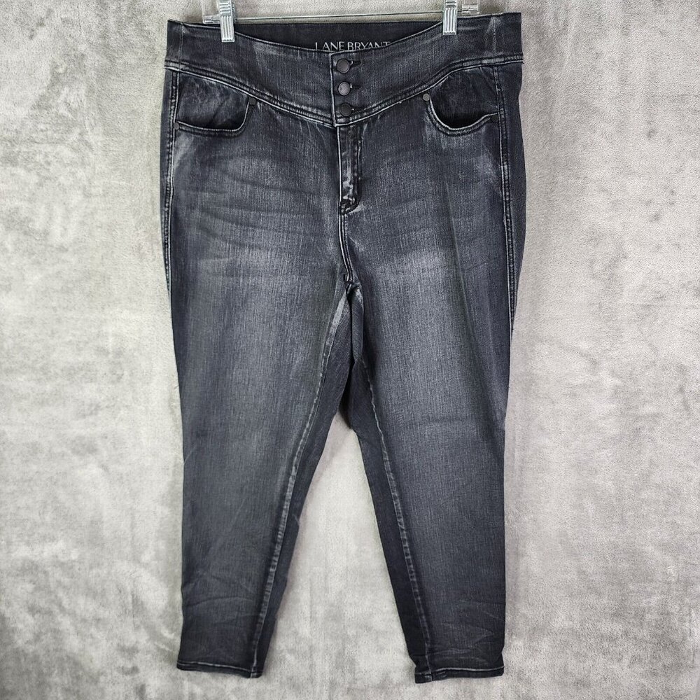 Women's Black Lane Bryant Skinny Jeans High Rise Super Stretch